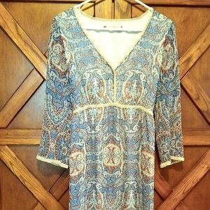 Chelsea & Violet Vintage 70's Style Long Paisley Dress
